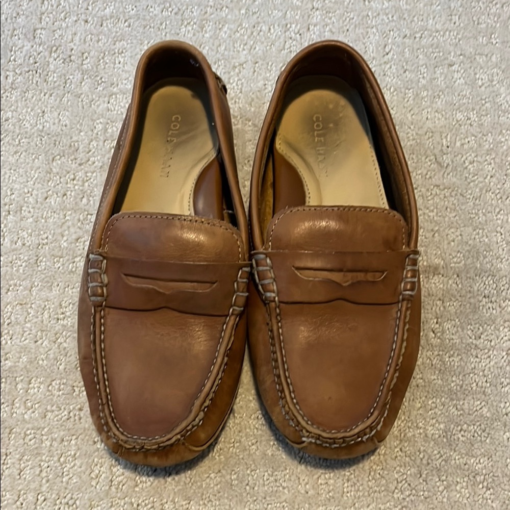 Cole Haan Brown Leather Slip-On Loafers